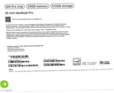 New Sealed MacBook Pro 16-inch M4 Pro 24GB RAM 512GB SSD 20C GPU Space Black