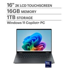 HP - OmniBook X Flip 2-in-1 - Copilot+ PC - 16" 2K Touch-Screen Laptop - Inte...