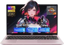 NIMO 15.6" IPS FHD Light Gaming-Laptop, AMD 8 Core R7 7735HS 16GB DDR5 RAM 512GB