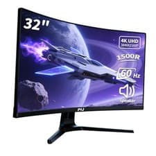 32 Inch Curved 4K Monitor 60Hz, UHD PC Screen Built 31.5 Inch UHD 60Hz Monitor